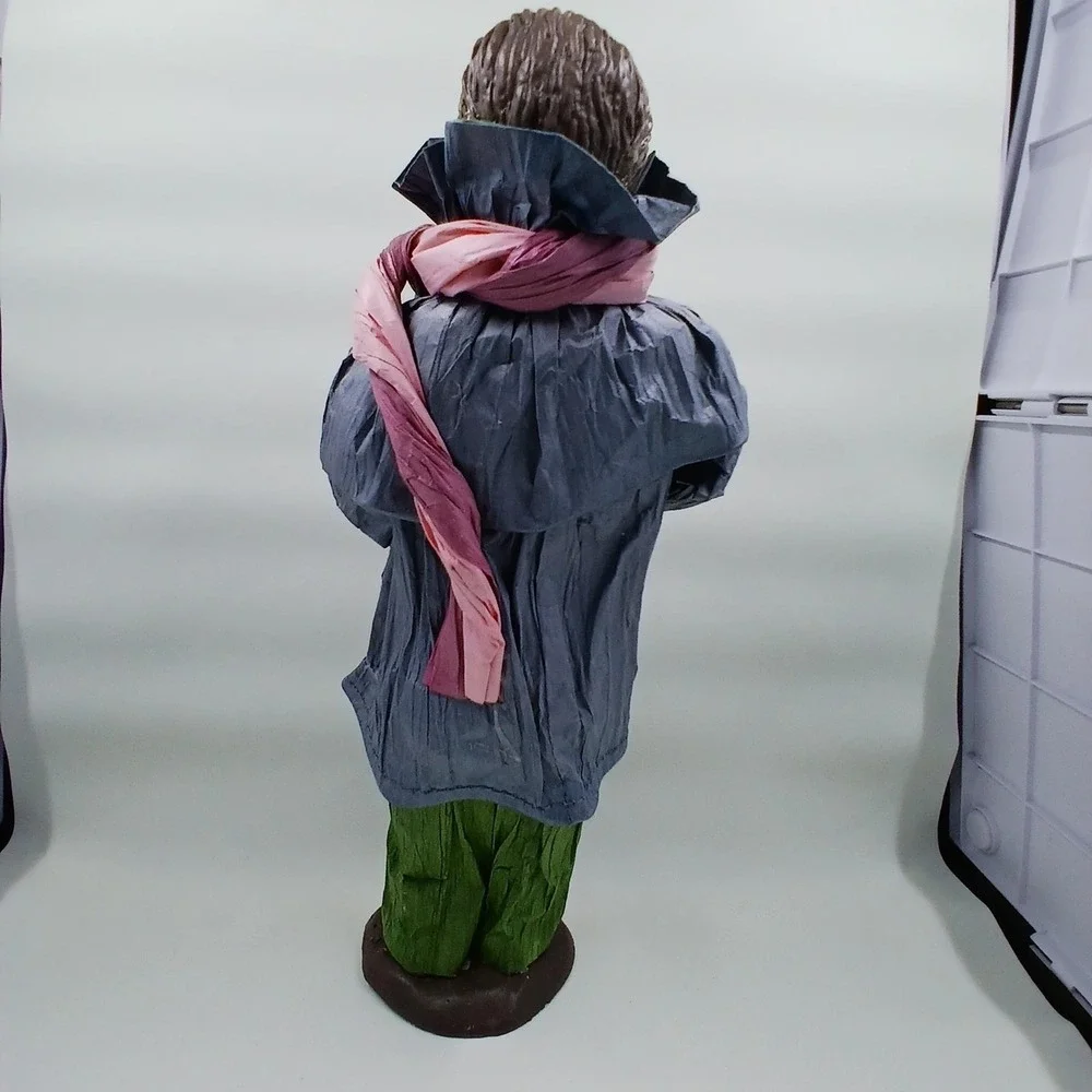 Christmas Caroler Figurine Man Singing With Song Book‎ Holiday Home Decor